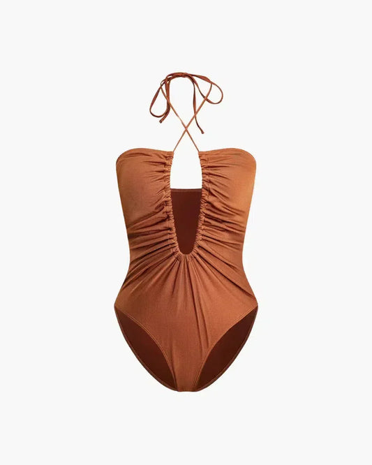 | Ruched one-piece swimsuit, chic fit