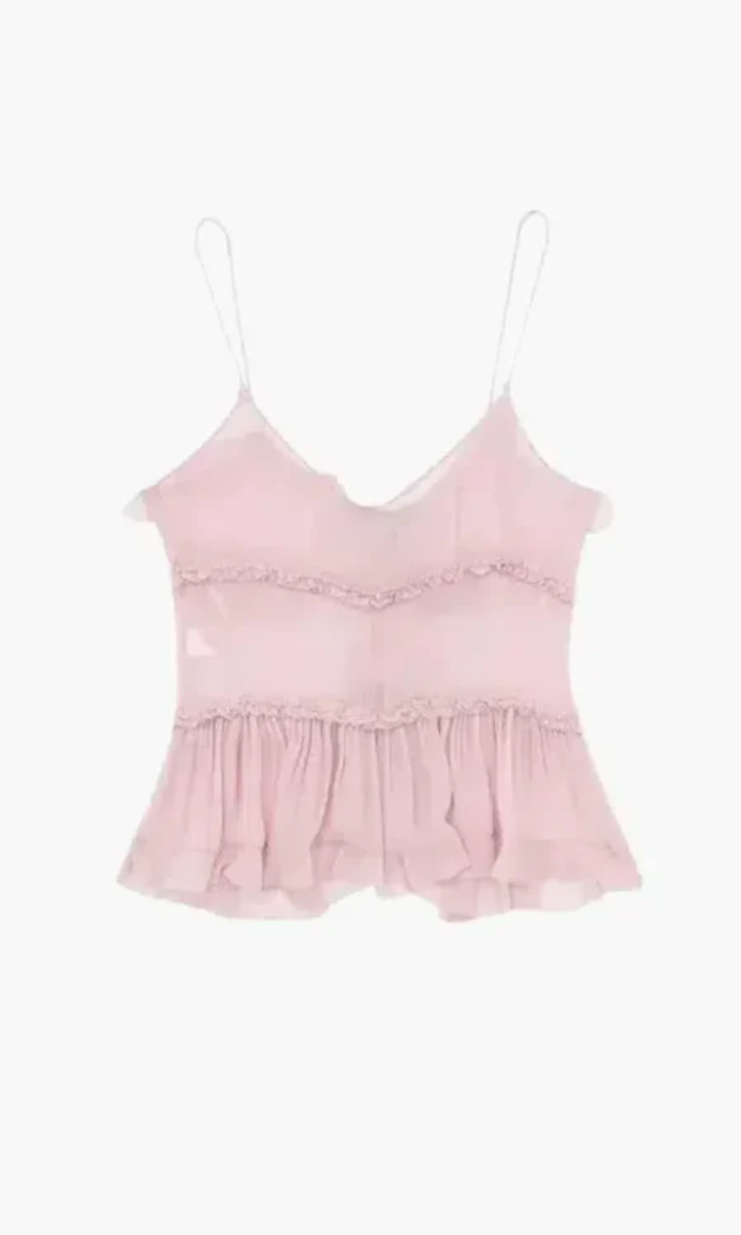 | Adjustable Tie Detail Sleeveless Ruffle Top