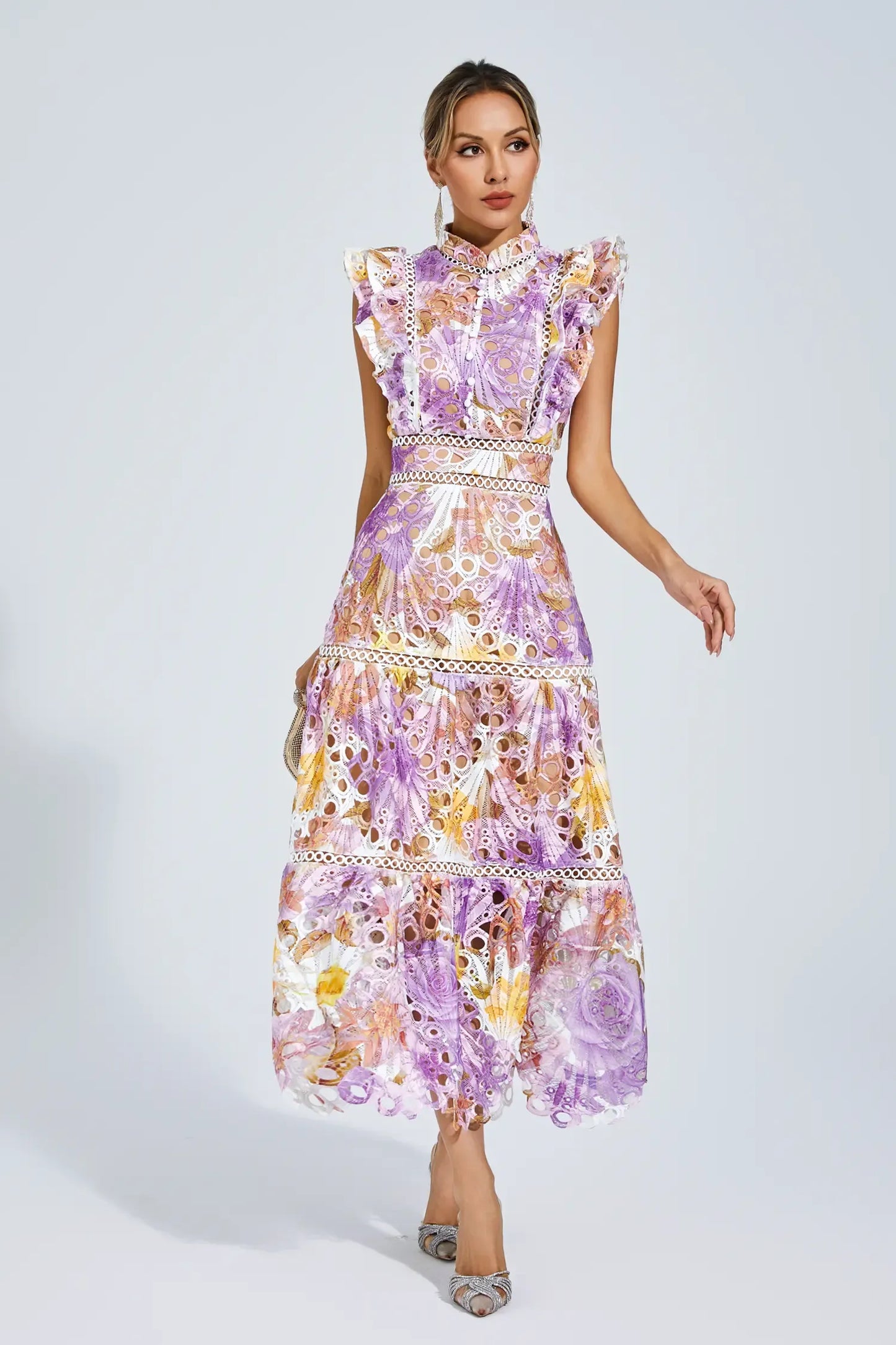 | Embroidered Midi Dress