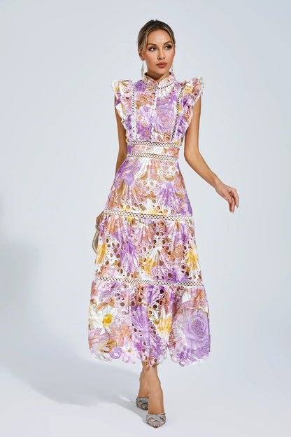 | Embroidered Midi Dress