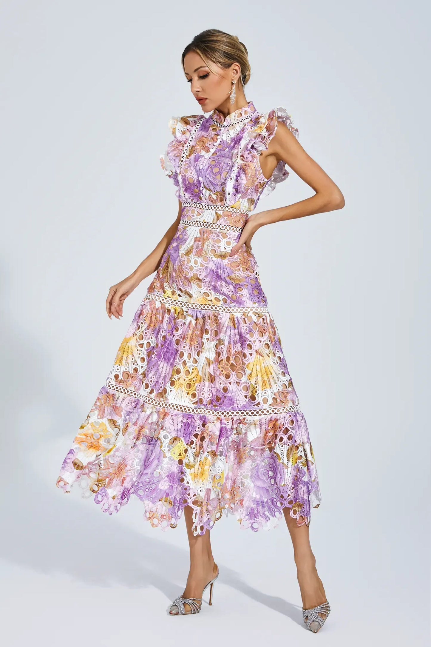 | Embroidered Midi Dress