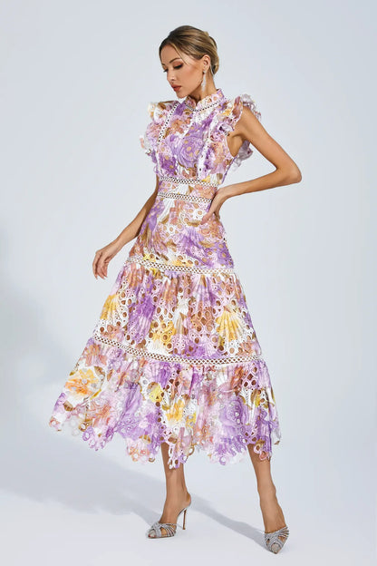 | Embroidered Midi Dress