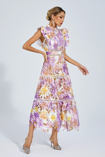 | Embroidered Midi Dress