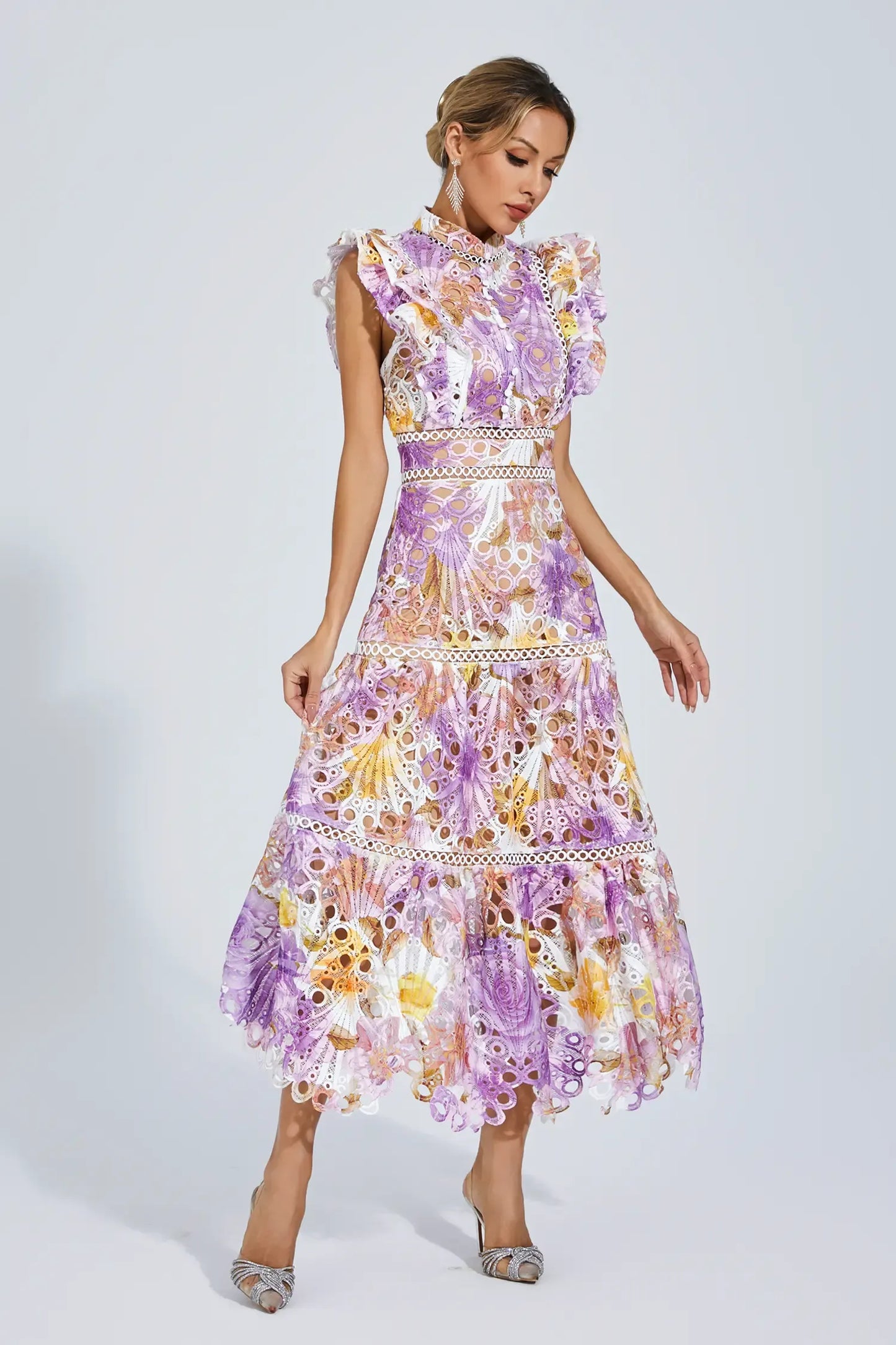 | Embroidered Midi Dress
