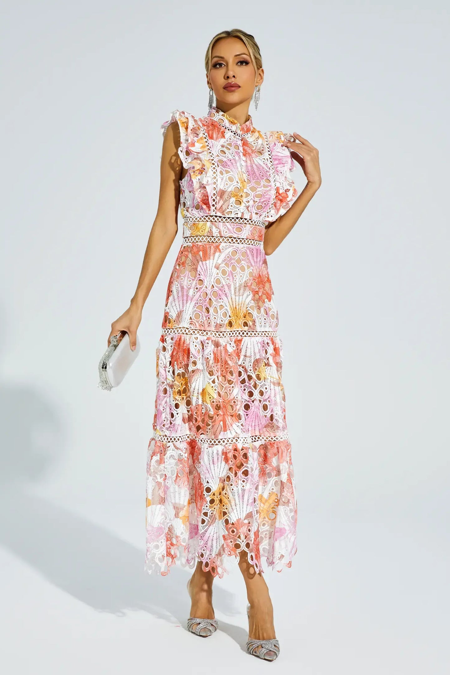 | Embroidered Midi Dress