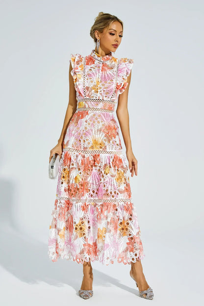 | Embroidered Midi Dress