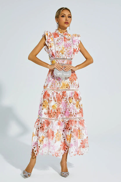 | Embroidered Midi Dress