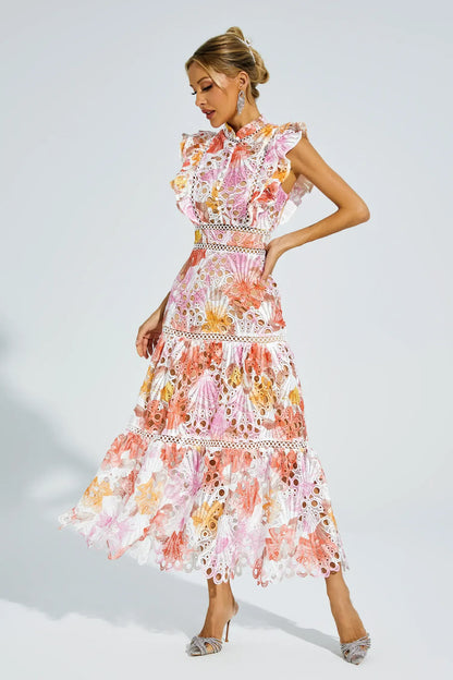 | Embroidered Midi Dress