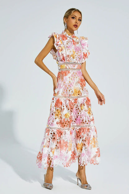 | Embroidered Midi Dress