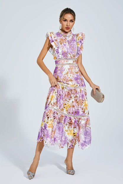 | Embroidered Midi Dress