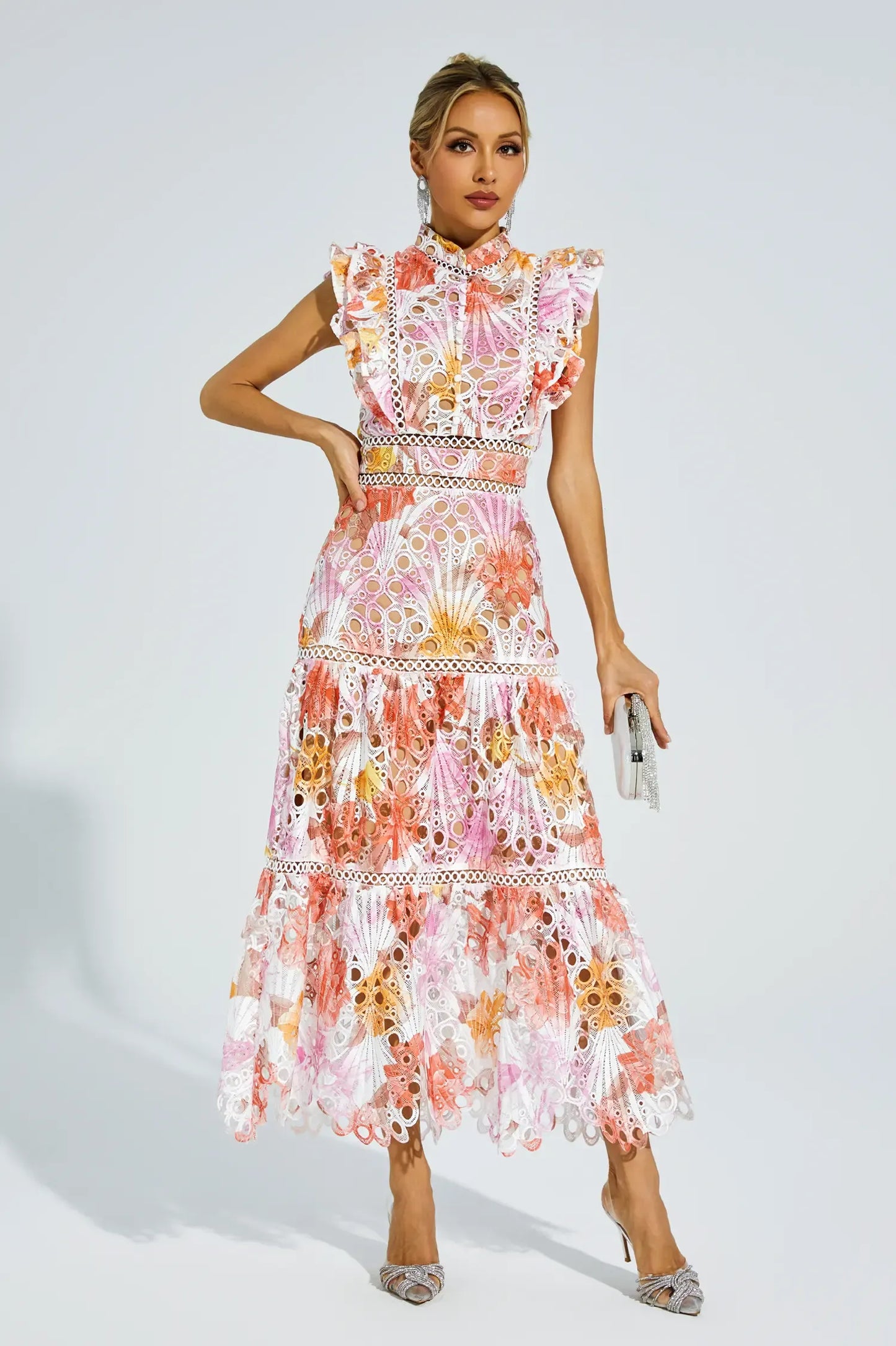 | Embroidered Midi Dress
