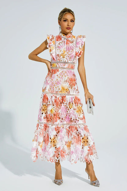 | Embroidered Midi Dress