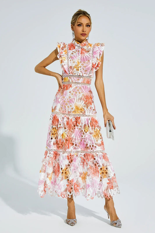 | Embroidered Midi Dress