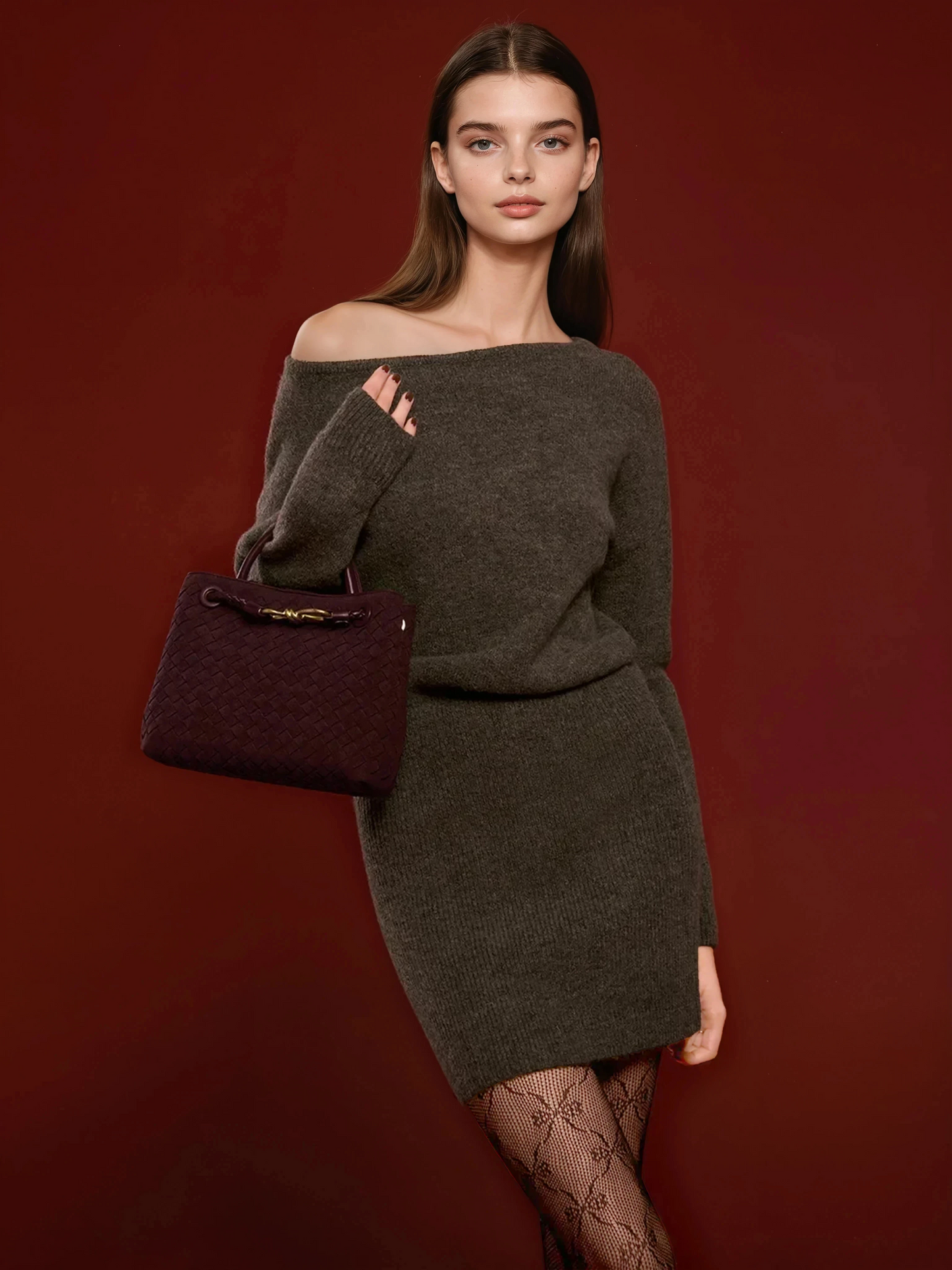 Always Chic Suede Woven Tote Bag