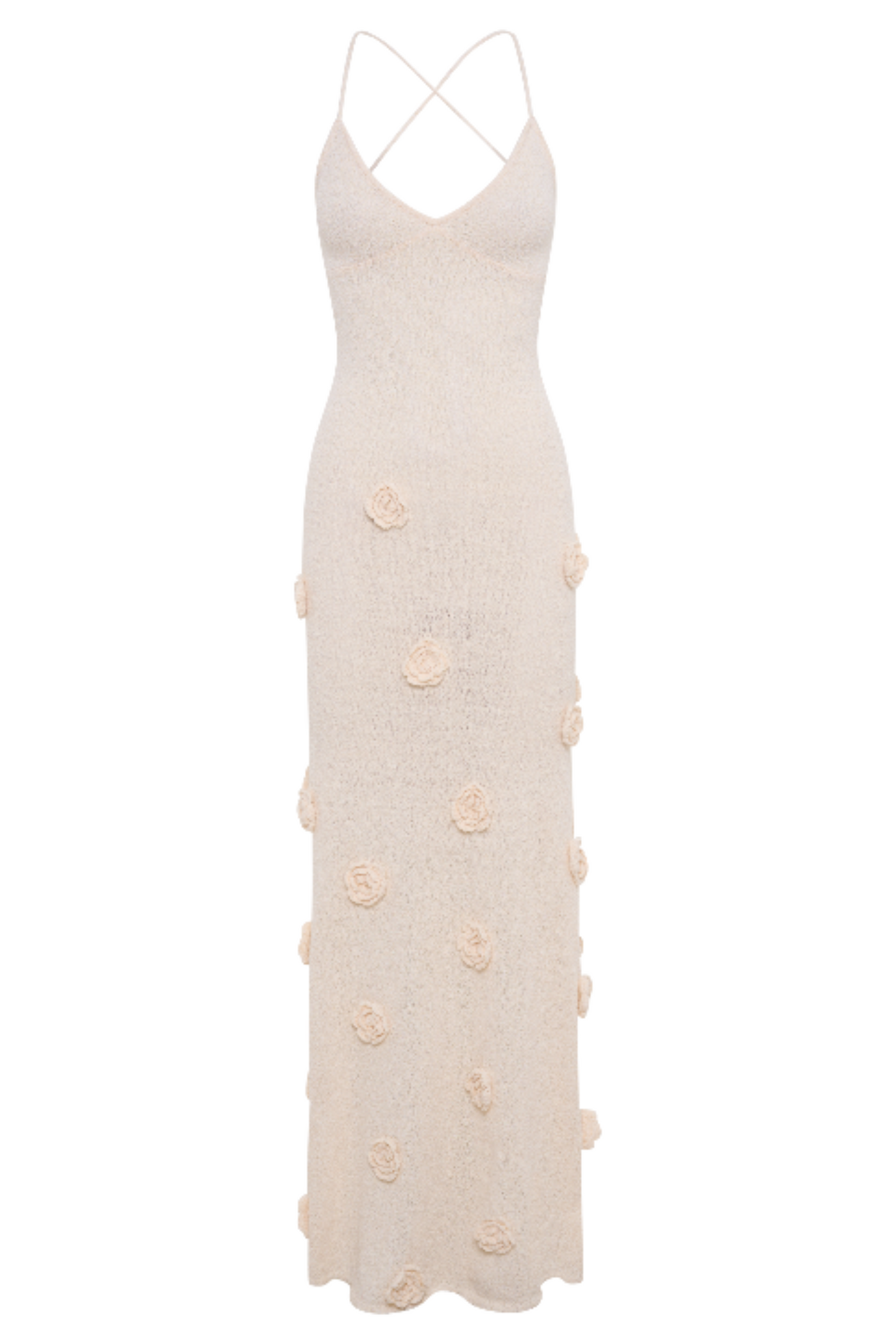 | Knitted slip dress with rosette detail