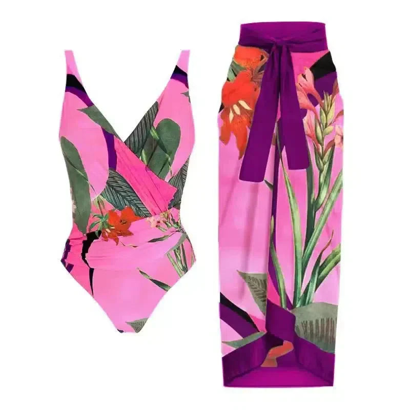 | Wrap-style design swimsuit set