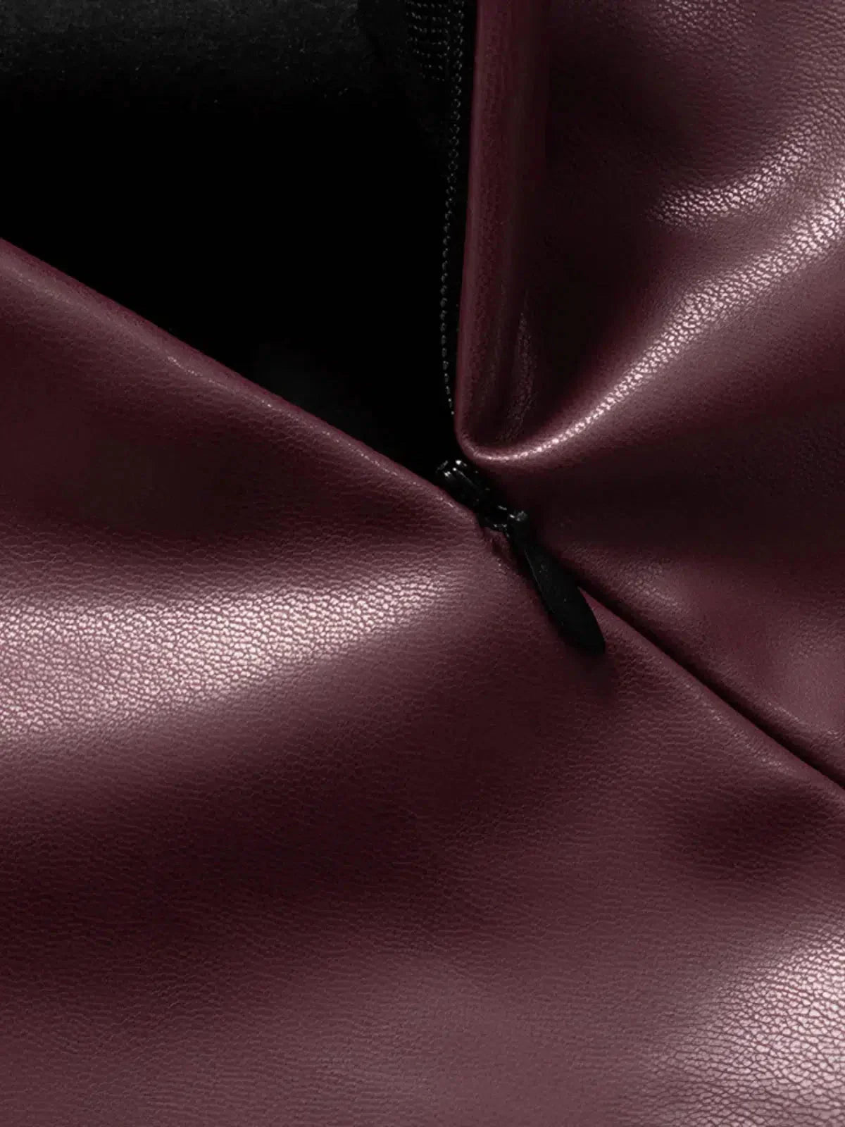 | Asymmetrical Hemline Faux Leather Top