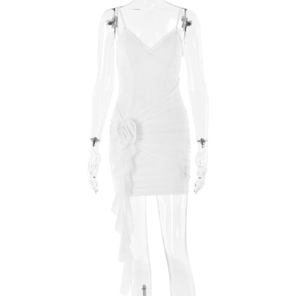 Arrival Dress Lace Stitching Mesh Camisole Backless Sheath Dress