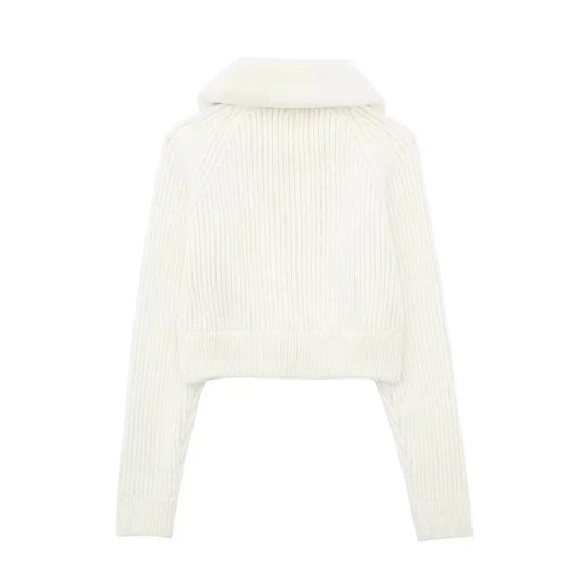 Astrid Faux Fur Crop Knitted Jacket
