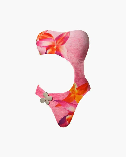 | Cut-out details one-piece swimsuit