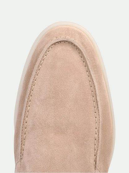 Maison Suede Loafers | Beige Slip-On Summer Shoes