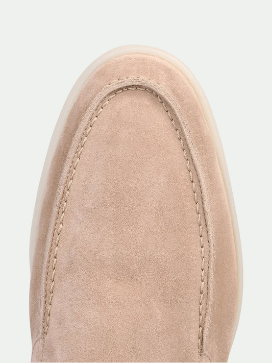 Maison Suede Loafers | Beige Slip-On Summer Shoes