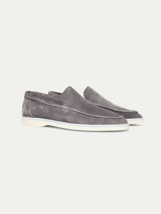 Maison Suede Loafers | Grey Slip-On Summer Shoes