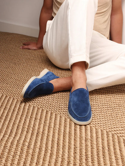 Men’s Loafers | Ultramarine Suede | White Sole