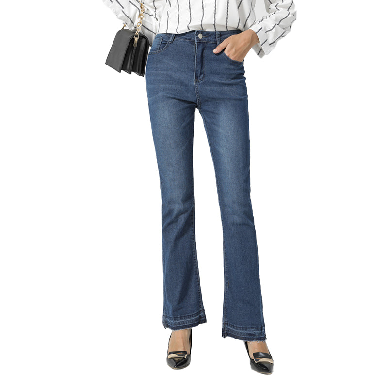 Julia Fashion - Flared trousers Women's Stretchy High Waist Jeans