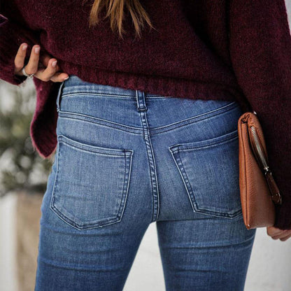 Julia Fashion - Flared trousers Women's Stretchy High Waist Jeans