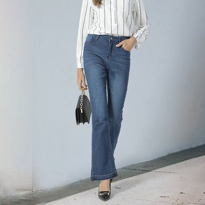 Julia Fashion - Flared trousers Women's Stretchy High Waist Jeans
