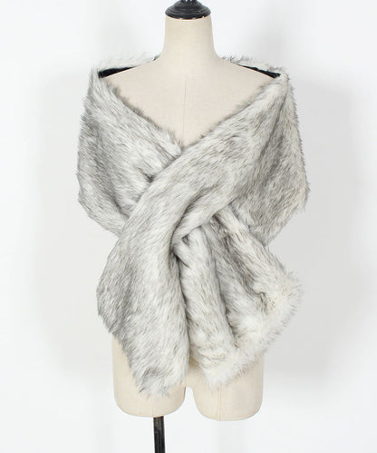 Faux Fur Talma Scarf Multi Color Scarf Bridal Dress Cross Shawl