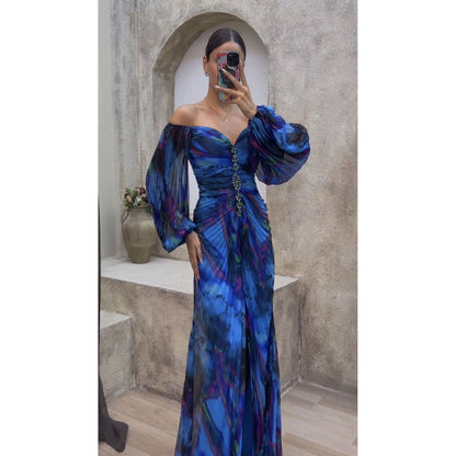 Party Pleated Long Sleeve Dress Loose Casual Dress