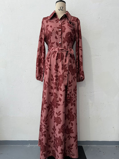 French Hepburn Jacquard Large Swing Dress
