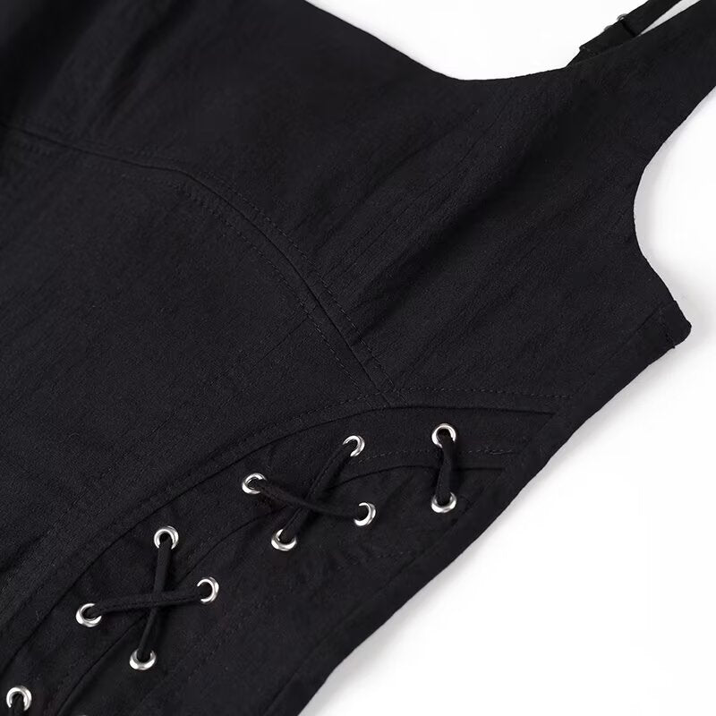 GracefulLong Lace Up Sling Dress