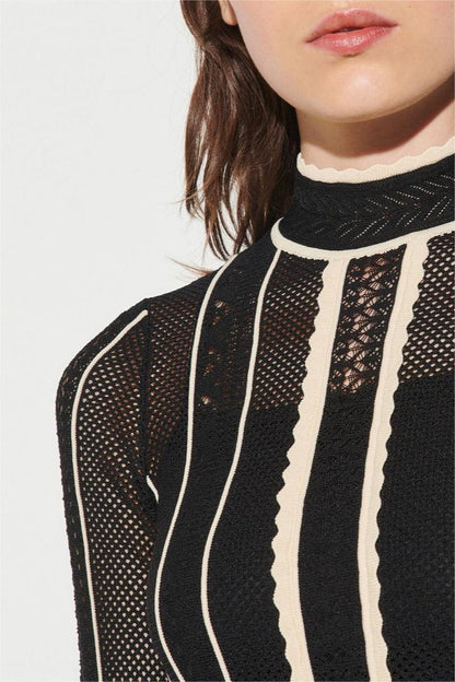 Jersey Stripe Long Sleeve Midi Dress
