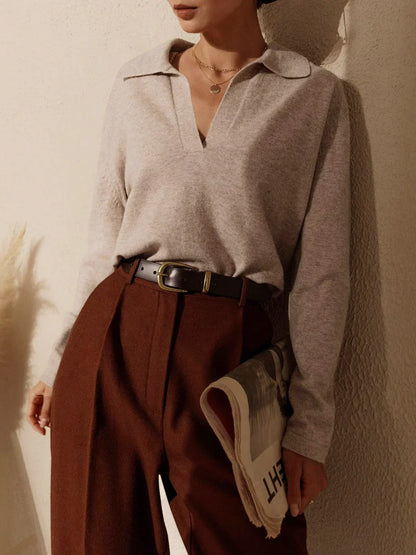 Leisure Collared Pullover Sweater