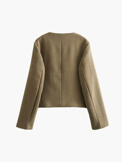 Vintage Button Graceful Tweed Blazer