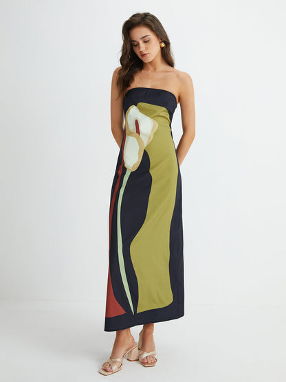 Abstract Floral Midi Dress