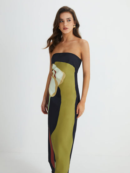Abstract Floral Midi Dress