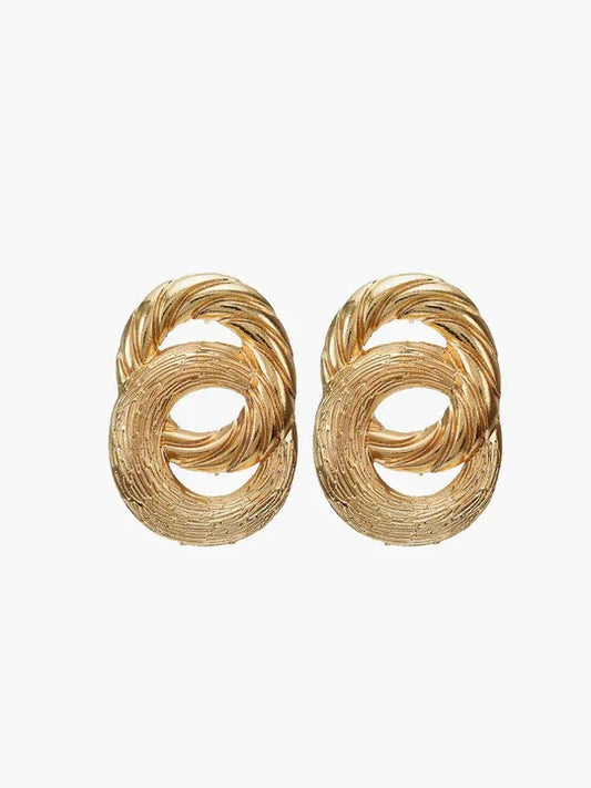 Cross Circular Drop Earrings
