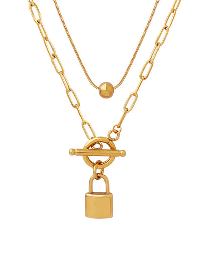 Multi-layered Padlock Necklace