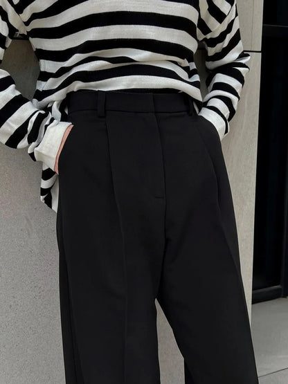 Must-have High-Waist Wide Leg Black Pants