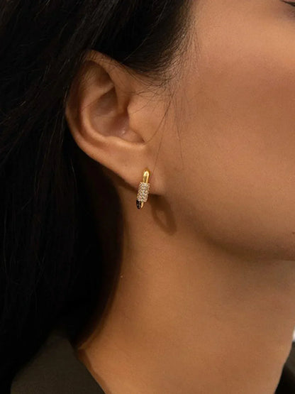 Square Chubby Diamond Earrings