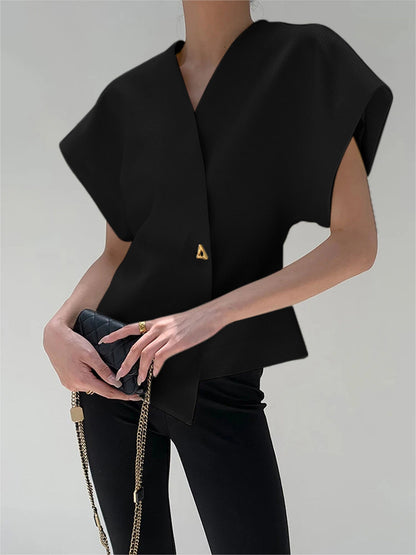 Meyra - V-Neck Asymmetric Top