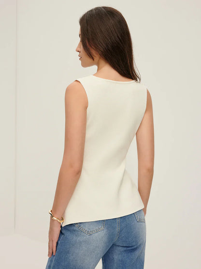 Atelier Knit Vest | Button Front | Split Hem