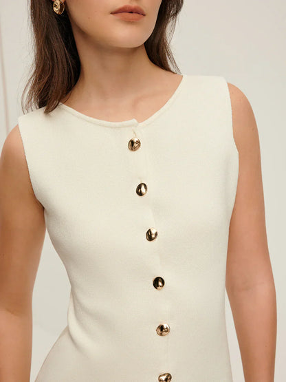 Atelier Knit Vest | Button Front | Split Hem