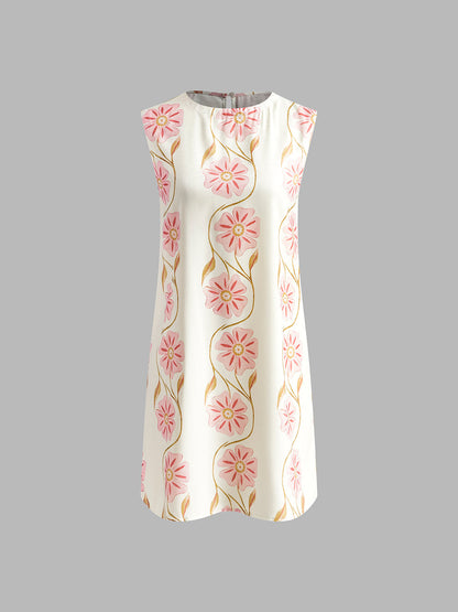 Romantic Print Short Dress