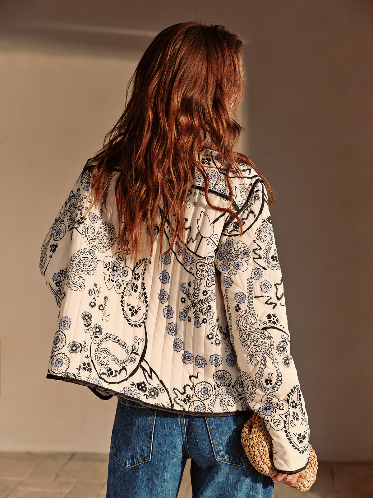 Embroidered Cotton Jacket | Floral Print | Bohemian-Inspired