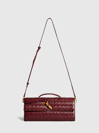 | Woven Flap Clutch and Shoulder Bag